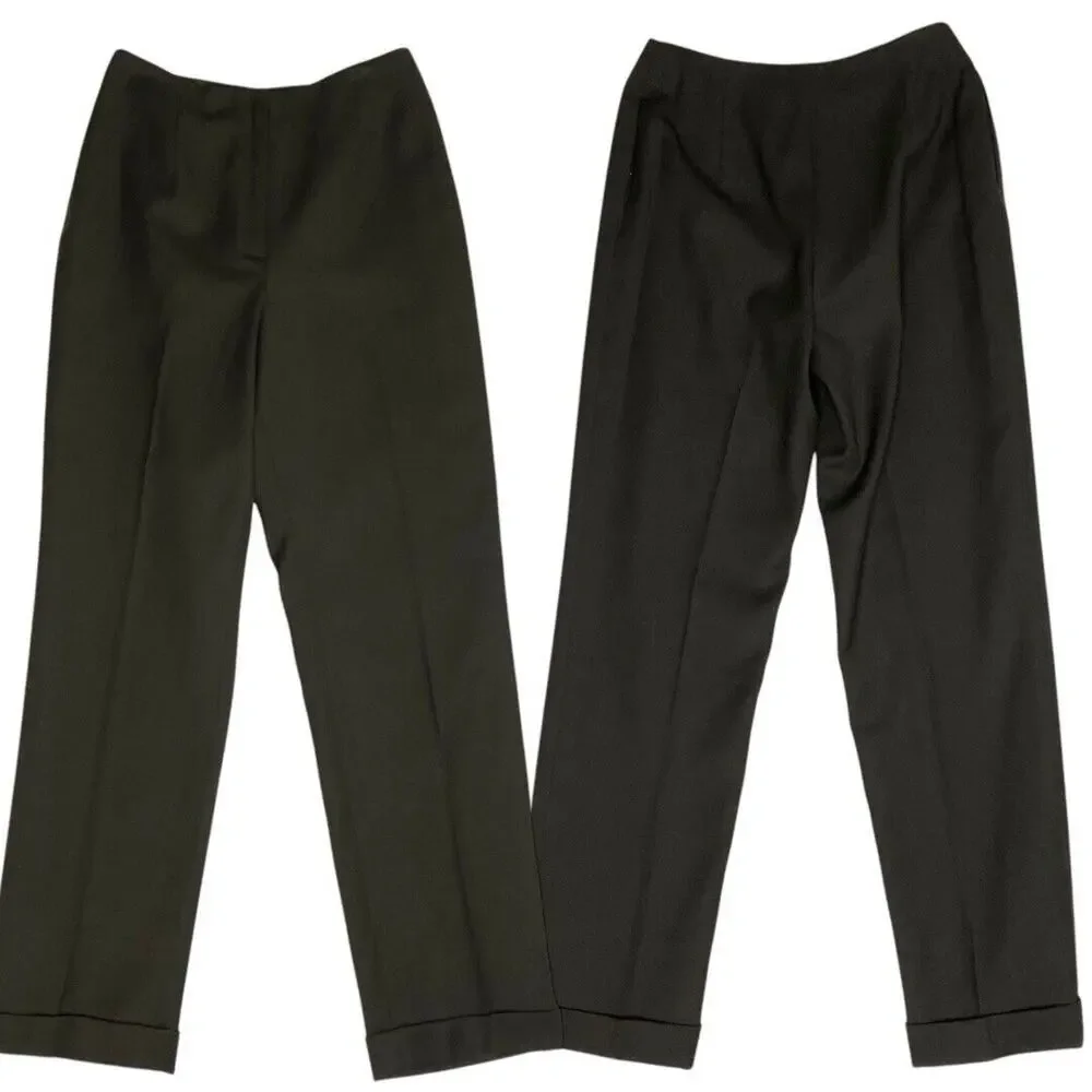 Rena Rowan Wool Dress Pants 4P Brown Lagom Corpcore Classic Office Minimalist‎